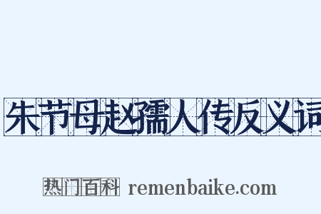 朱节母赵孺人传反义词是什么意思的图片